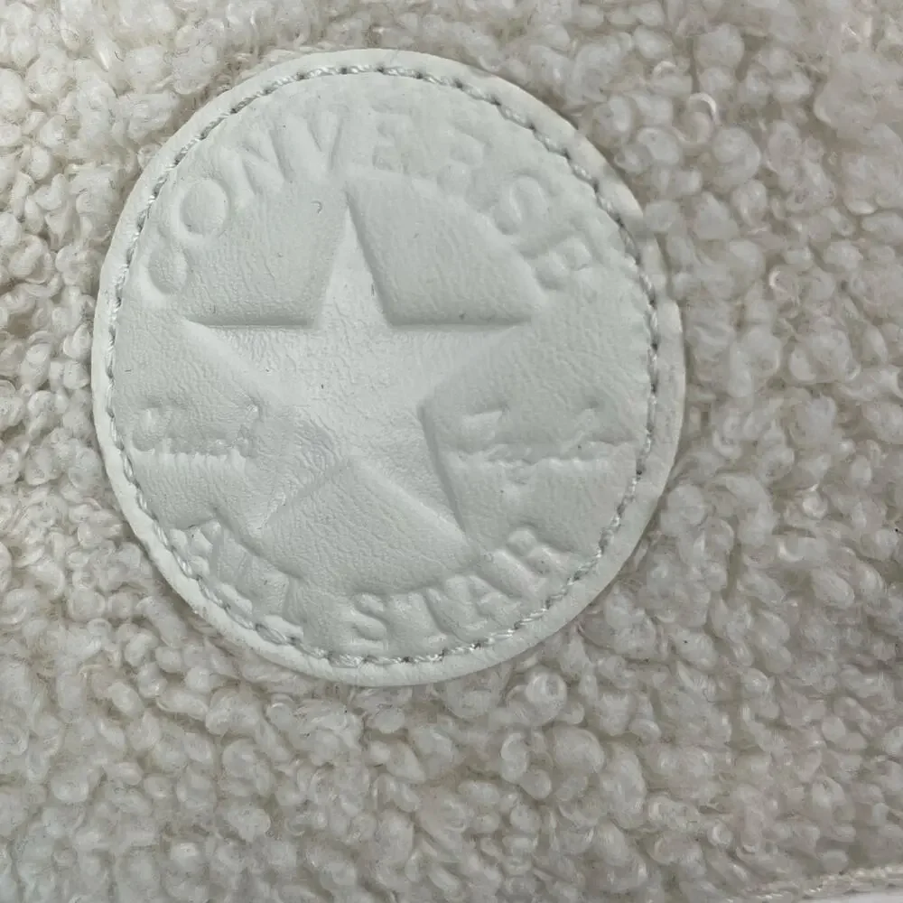 Converse Chuck Taylor All Star White Sherpa High Top Lace Up Sneakers Shoes 10.5 - Picture 5 of 6